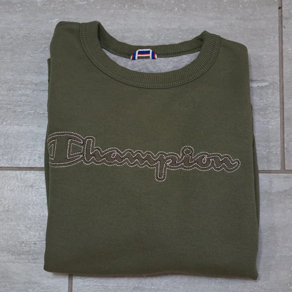 Retro Champion Stitched Logo Crewneck Sweatshirt Medium Pullover - Picture 4 of 6
